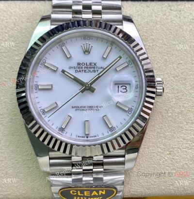 Clean Factory Rolex Datejust II 41 White Dial Jubilee Watch 904L Stainless Steel 3235 Movement
